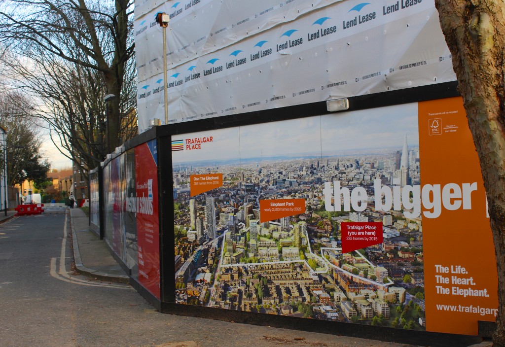 Heygate Estate will be replaced by areas with names like 'Elephant Park' and 'Trafalgar Place' © London Intelligence 2014