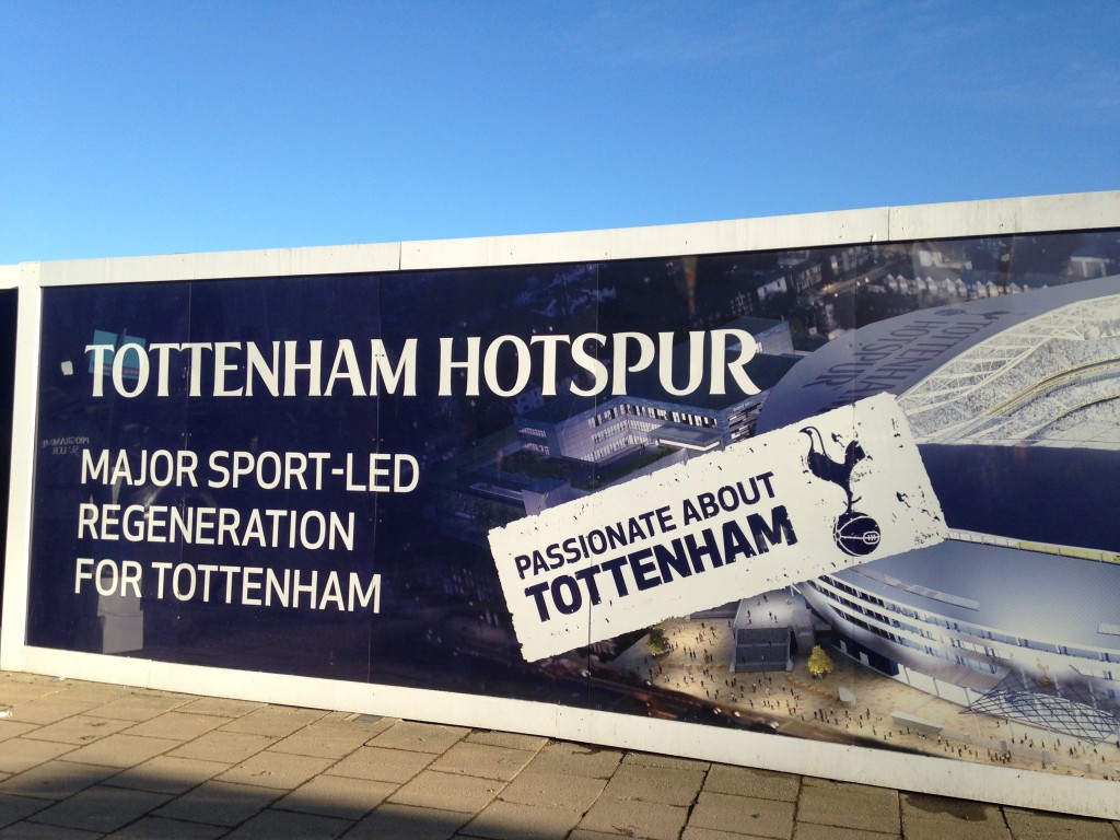 Hoarding by Spurs new stadium site © London Intelligence 2014