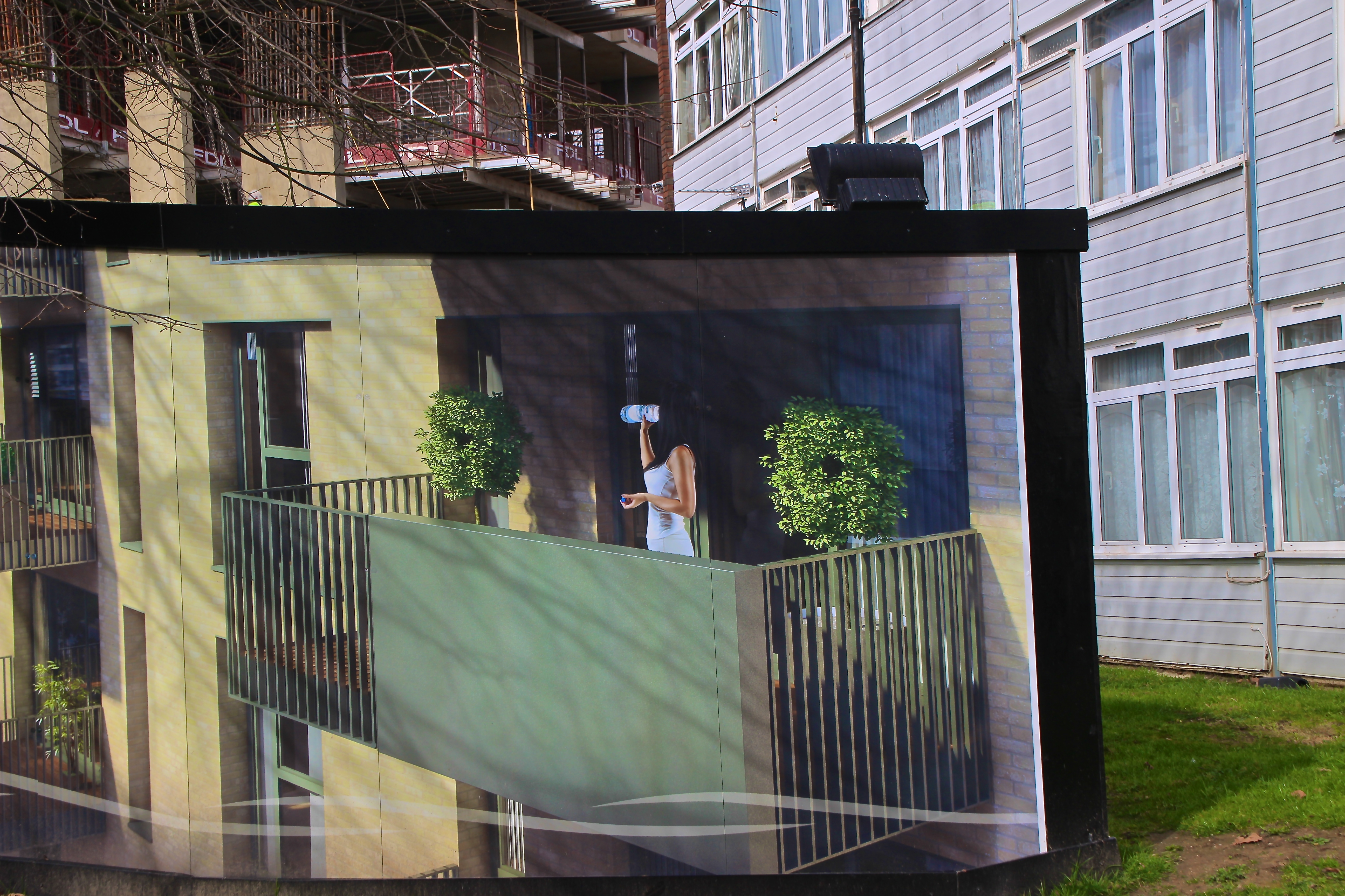 Marketing hoarding at the West Hendon estate © Paul Coleman, London Intelligence 2015