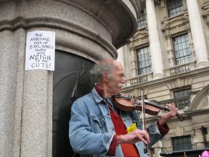 Street protests against austerity cuts to public services like this one in 2011 failed to stop them © London Intelligence ®