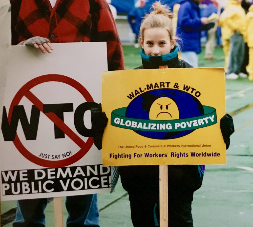 Trade unionists came from all over North America and Mexico to cite the threat to workers' rights posed by the WTO 1999 (© Paul Coleman, London Intelligence).
