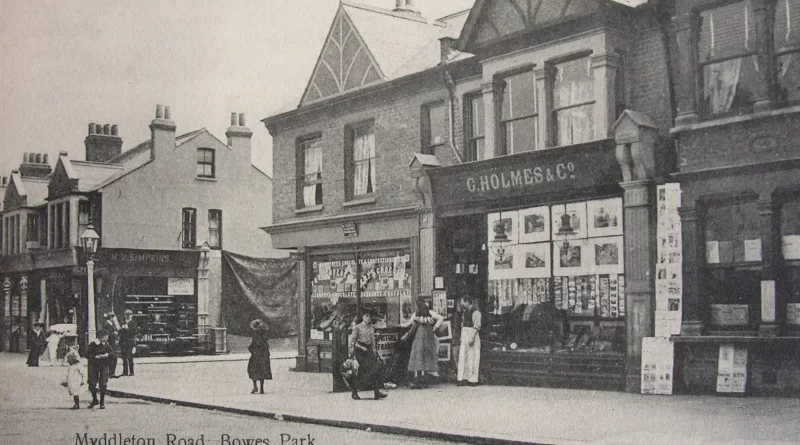 Myddleton Road, Bowes Park, north London, in 1905.